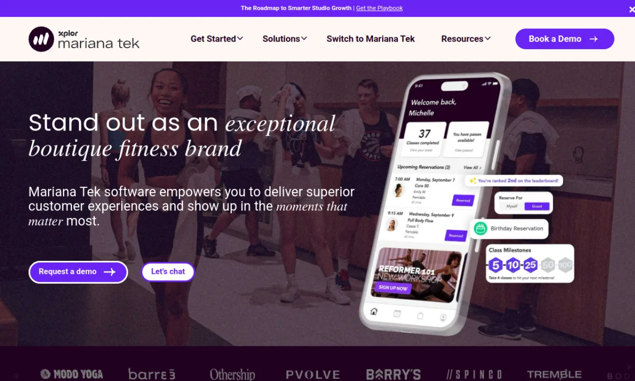 Screenshot of Mariana Tek website