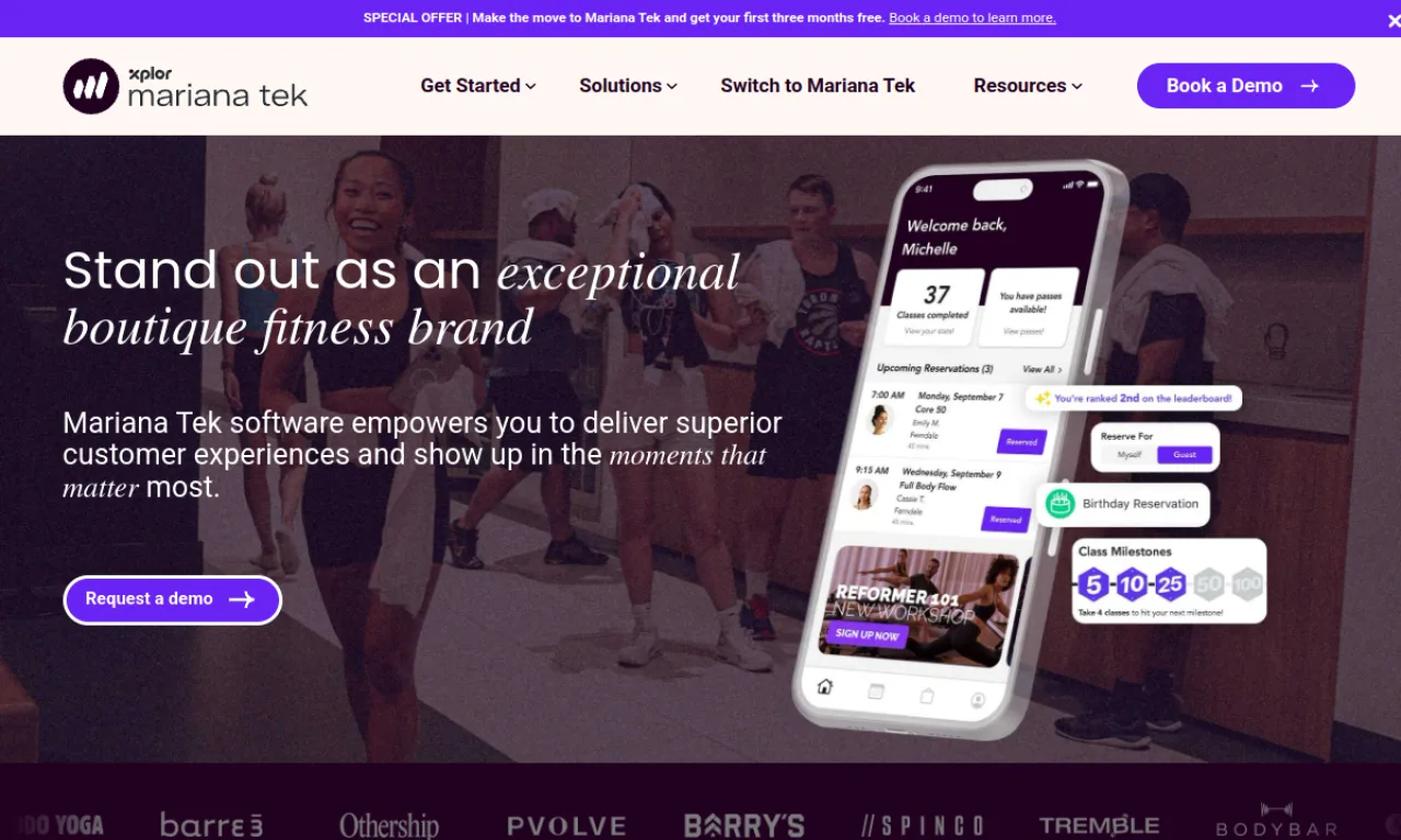 Screenshot of Mariana Tek website