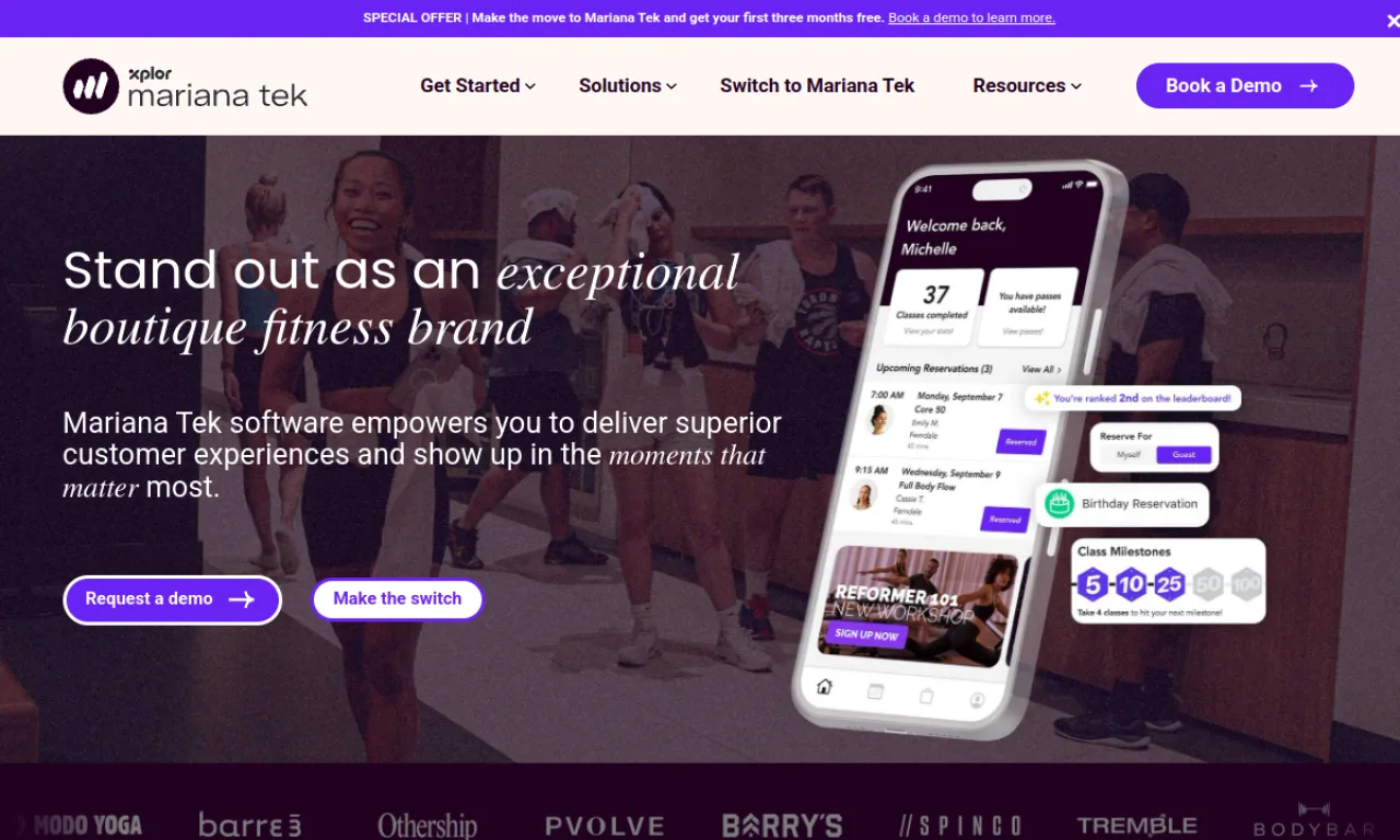 Screenshot of Mariana Tek website
