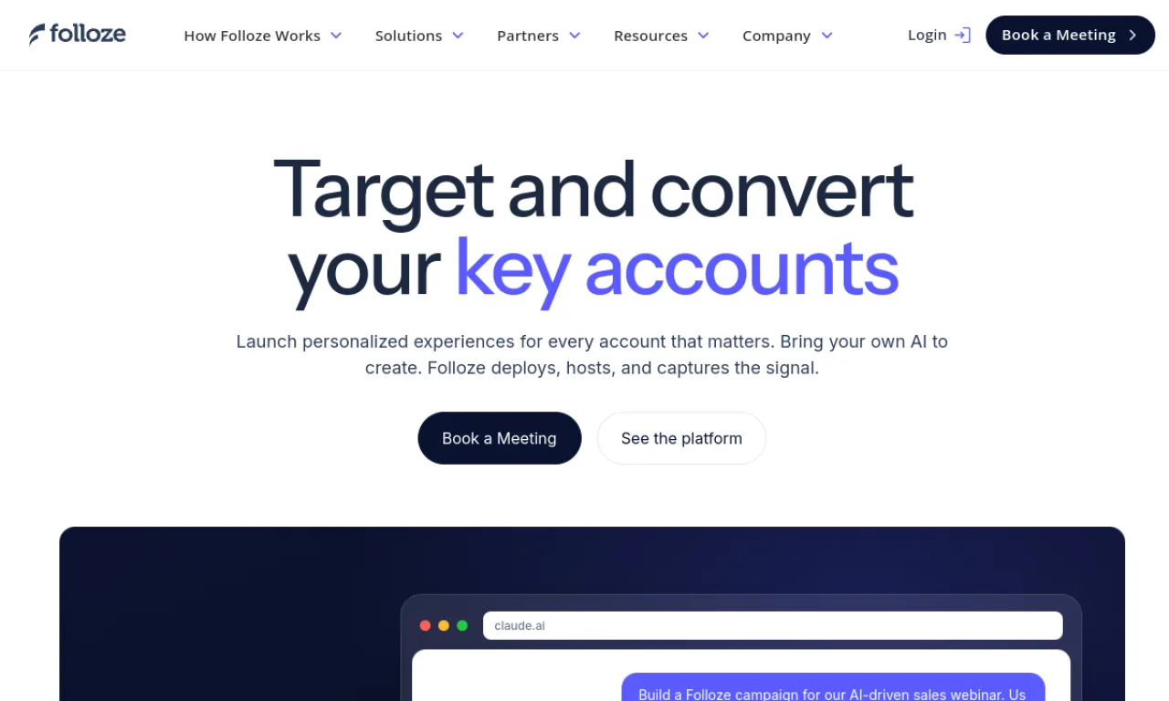 Screenshot of Folloze website