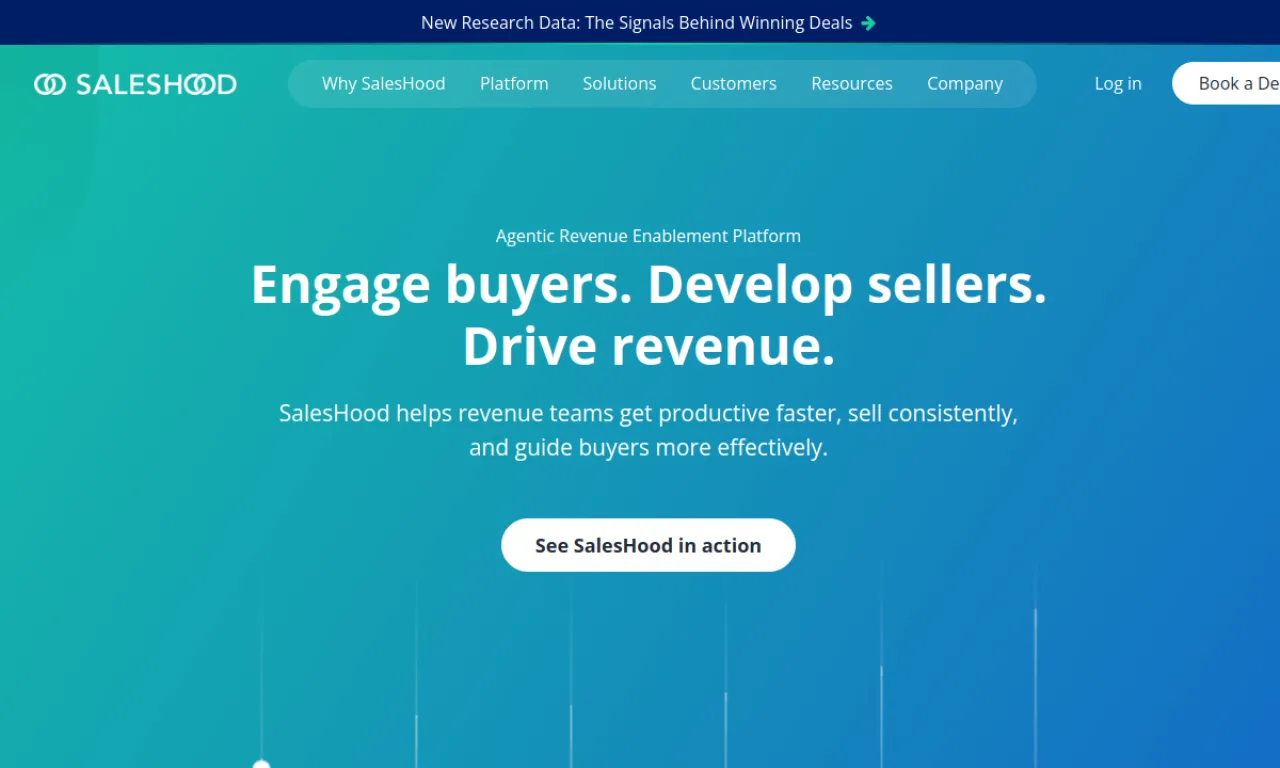 Screenshot of Saleshood website