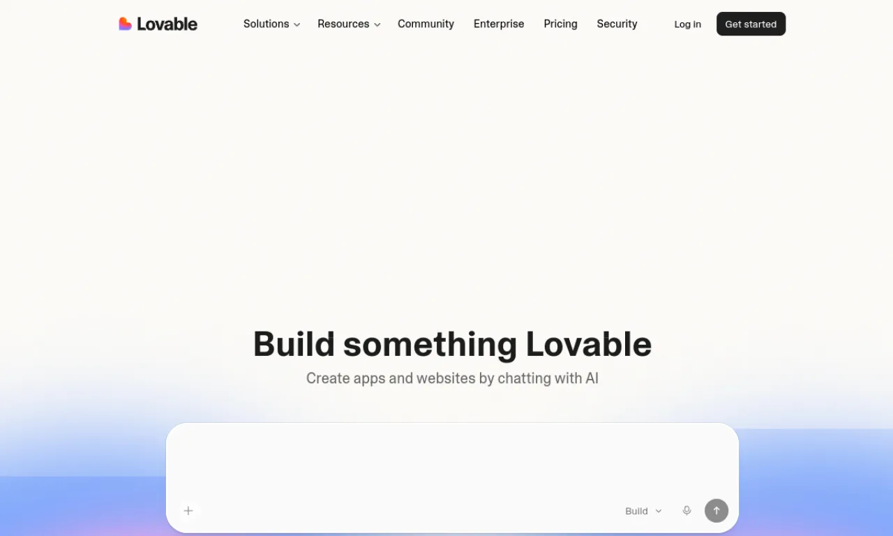 Screenshot of Lovable website