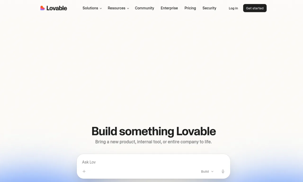 Screenshot of Lovable website