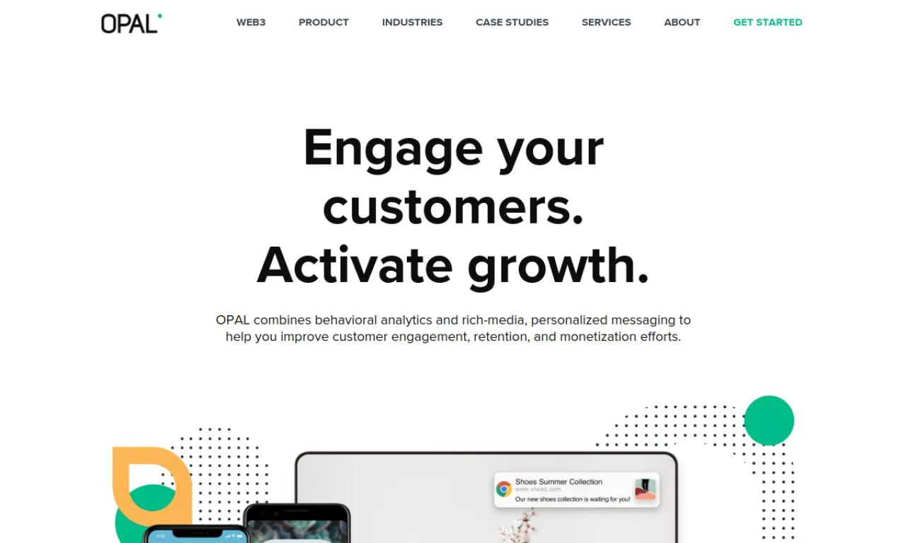 Screenshot of Opal website