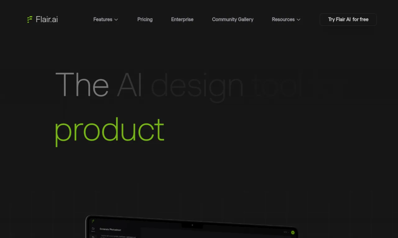 Screenshot of Flair.ai website