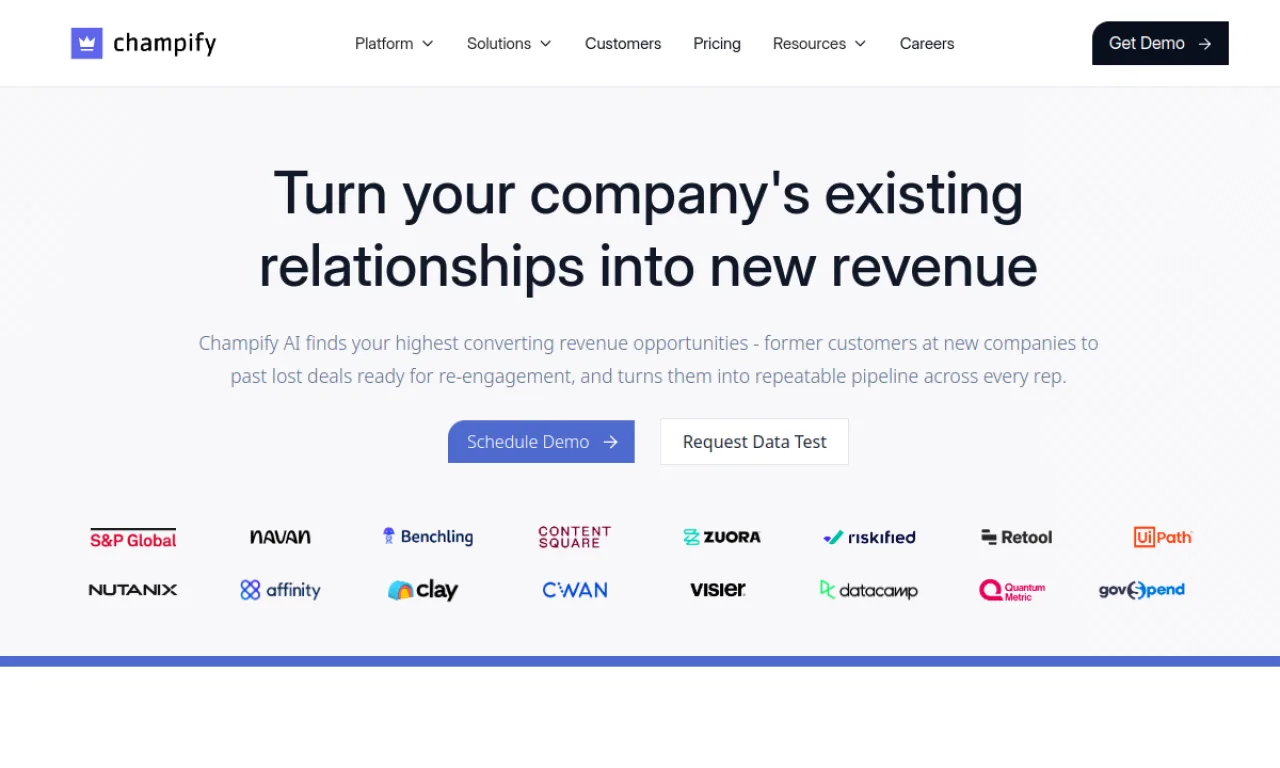 Screenshot of Champify website
