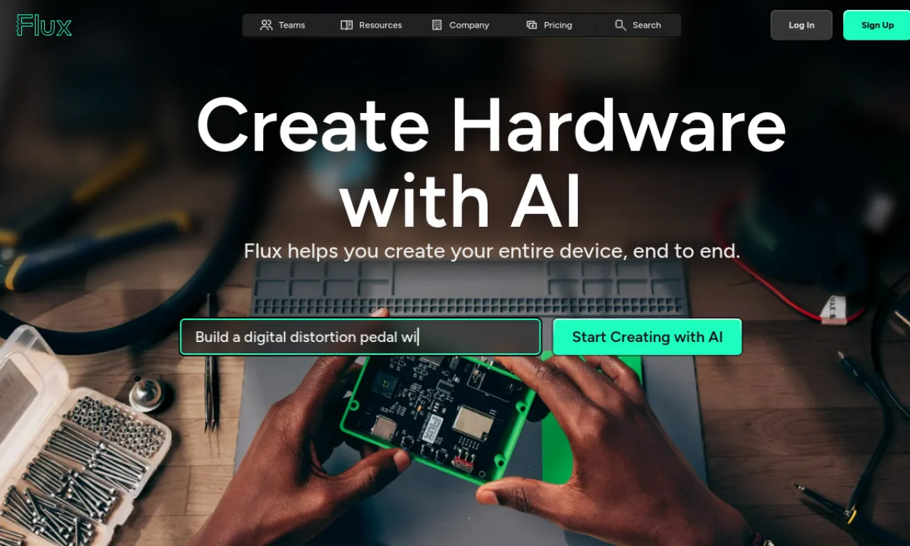 Screenshot of Flux website