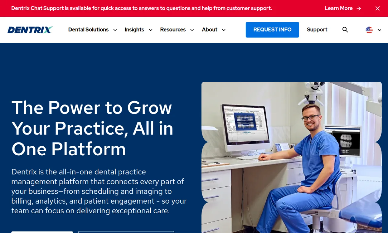Screenshot of Dentrix website