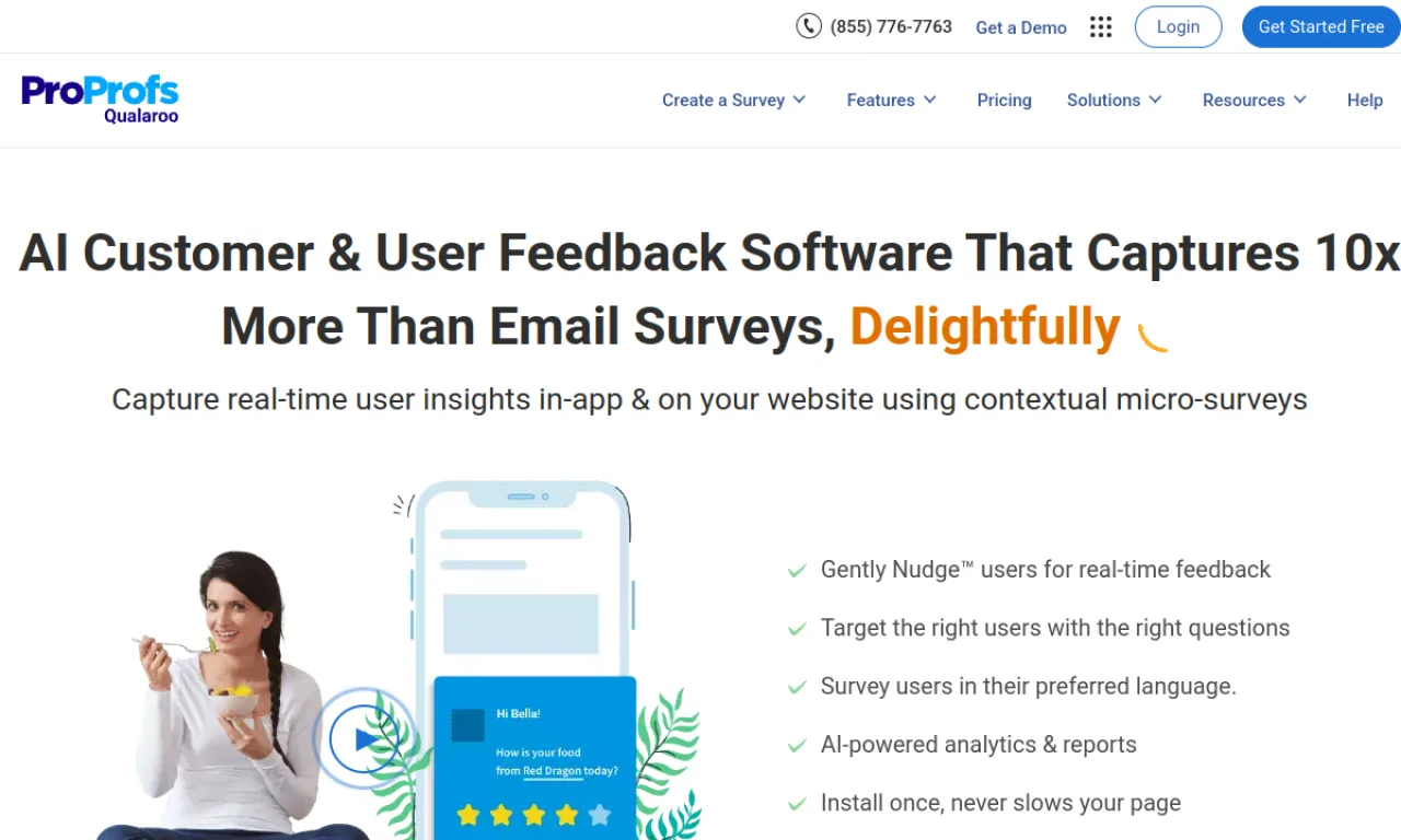 Screenshot of Qualaroo website