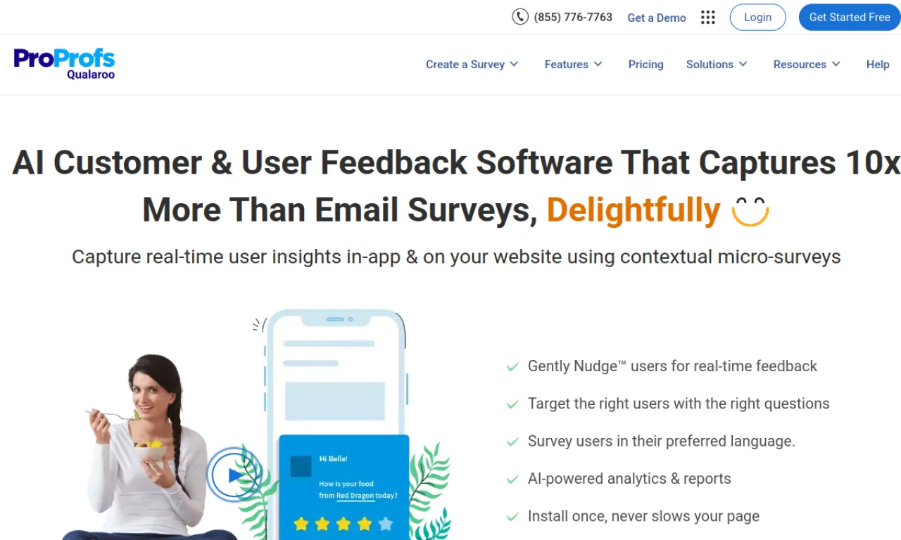 Screenshot of Qualaroo website