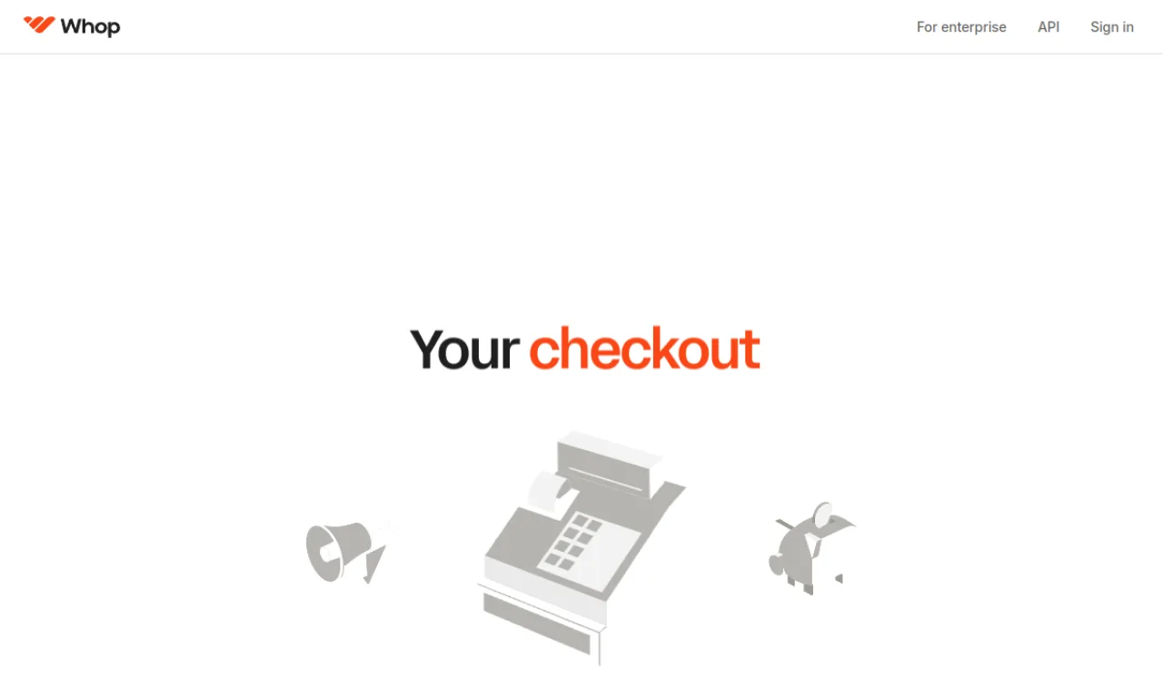 Screenshot of Whop website