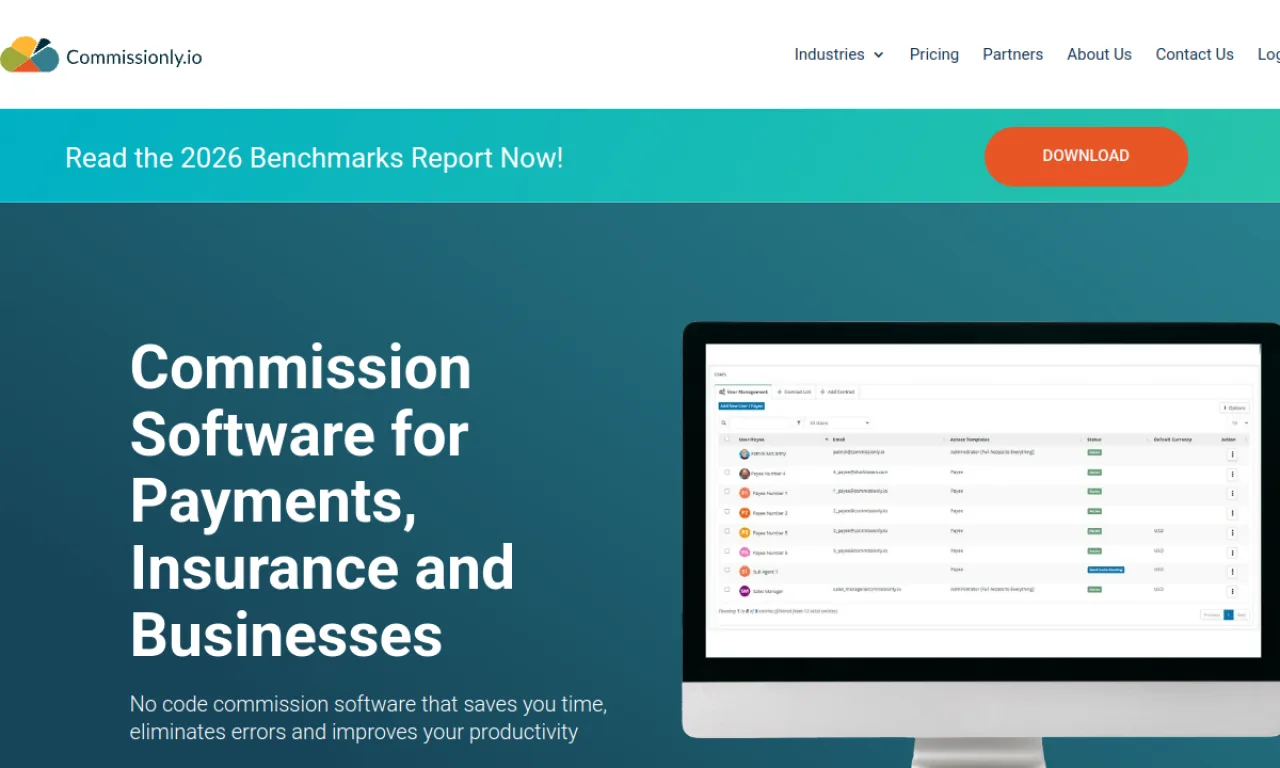 Screenshot of Commissionly website