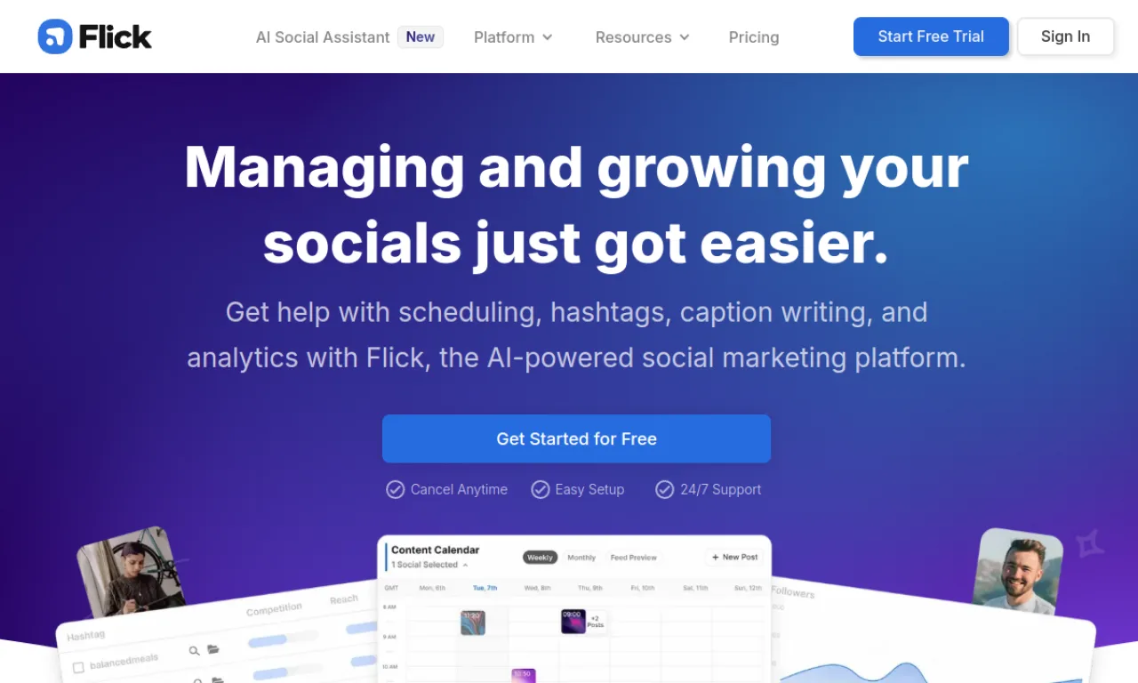 Screenshot of Flick website