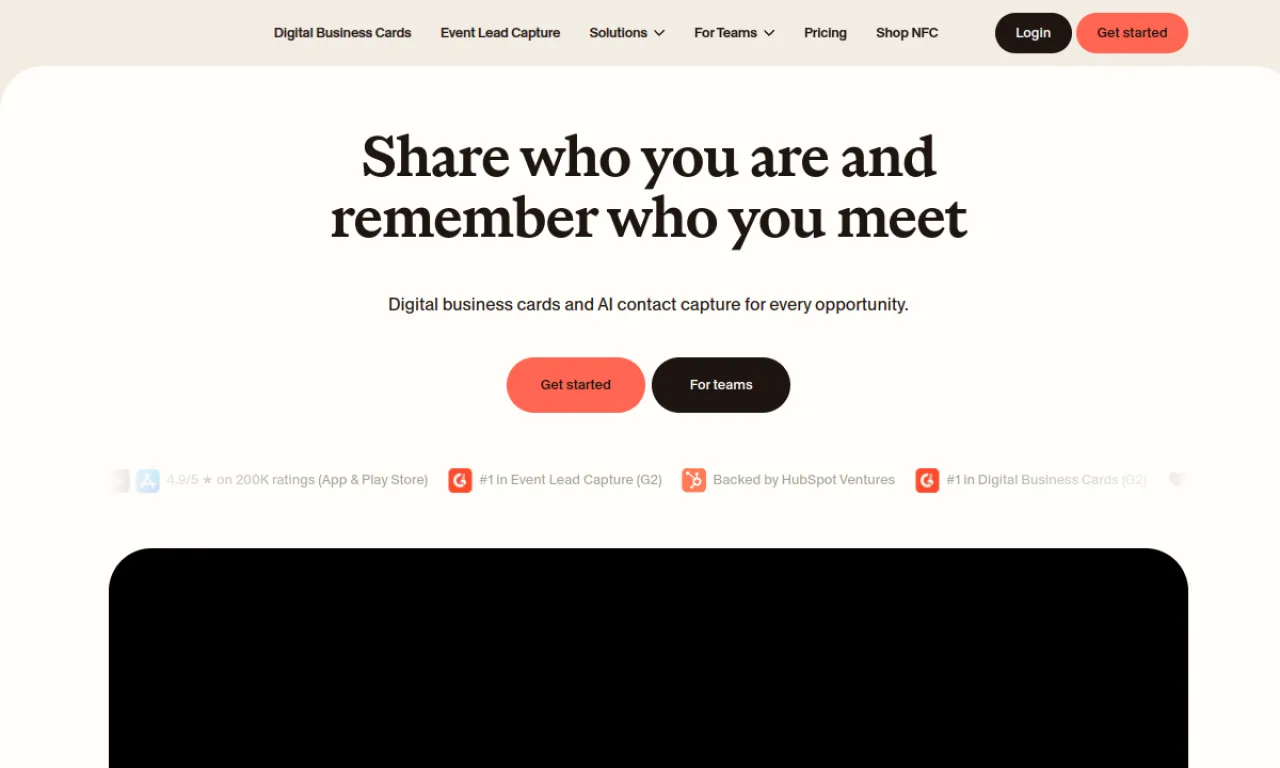 Screenshot of Blinq website
