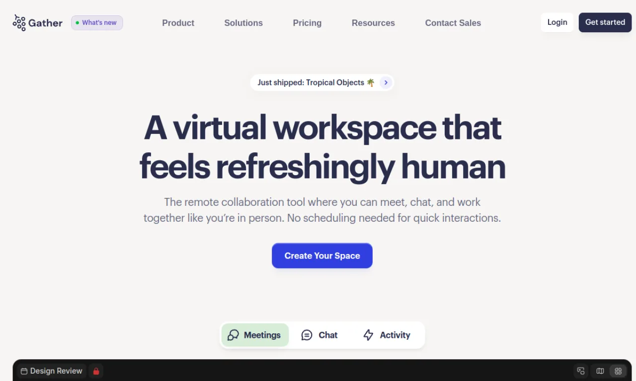 Screenshot of Gather website