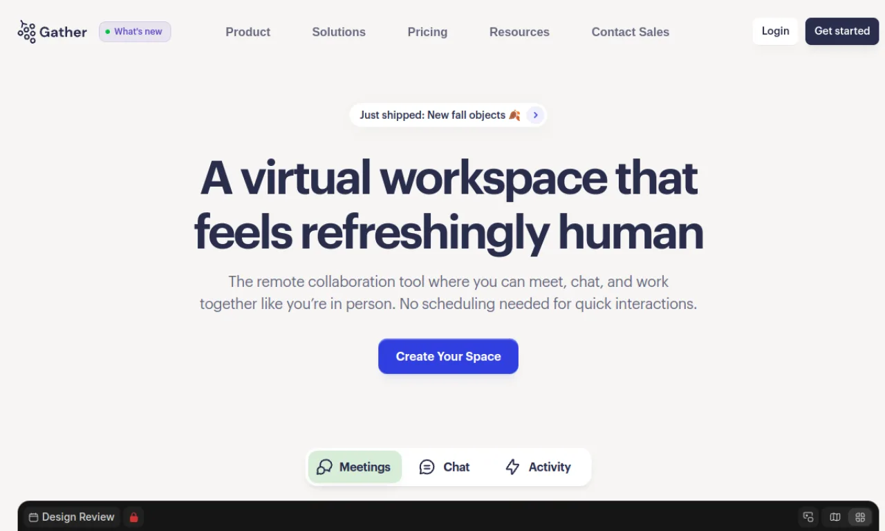 Screenshot of Gather website
