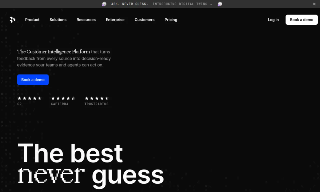 Screenshot of Dovetail website