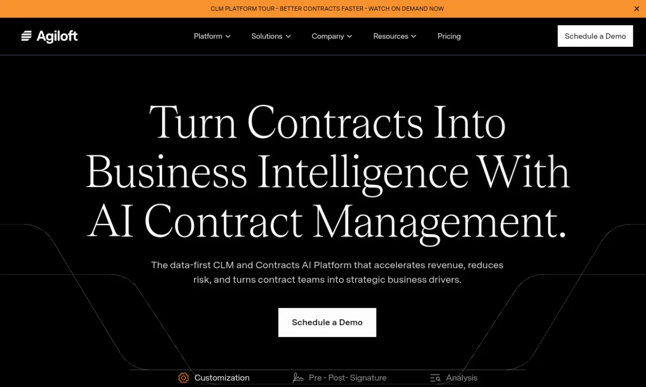 Screenshot of Agiloft website