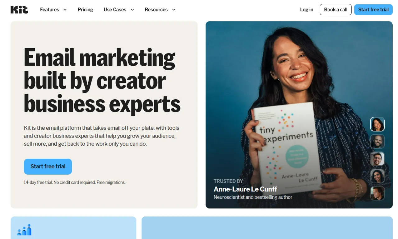 Screenshot of ConvertKit website