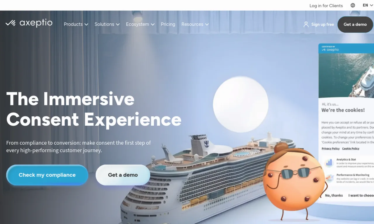 Screenshot of Axept website