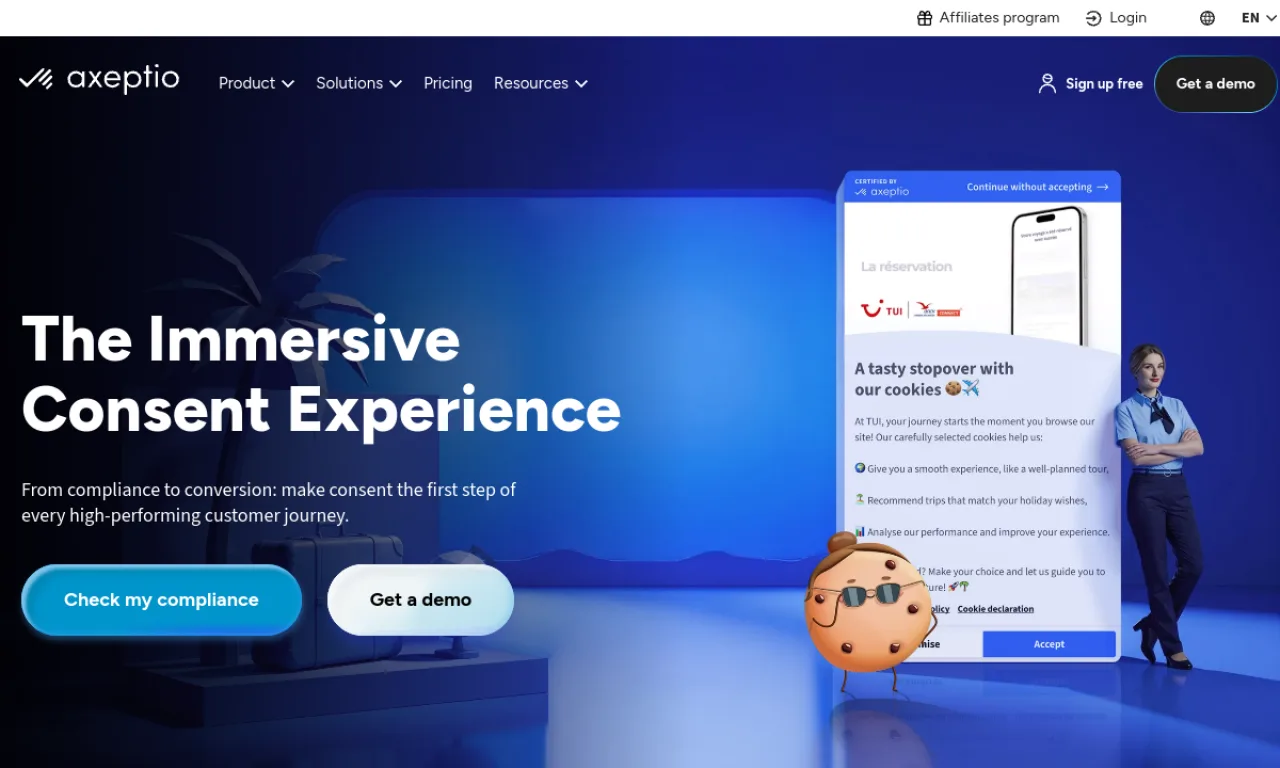 Screenshot of Axept website
