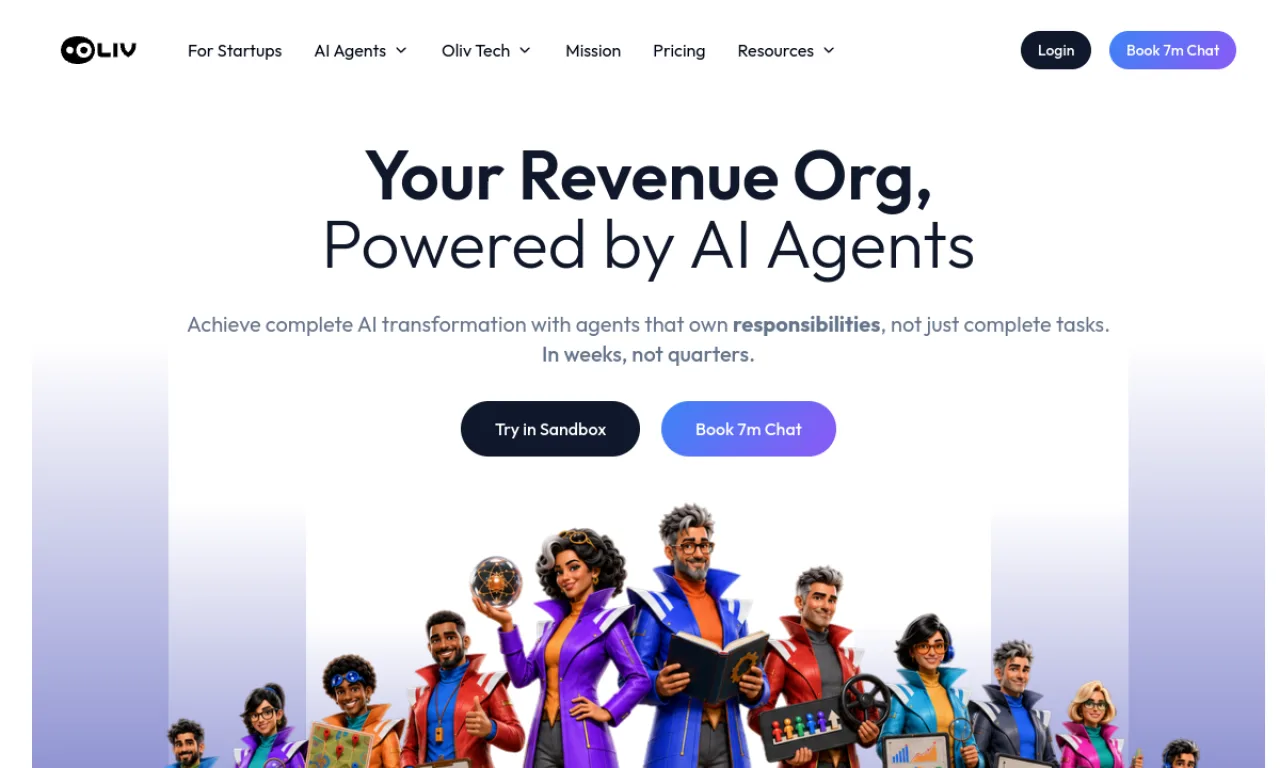 Screenshot of Oliv.ai website