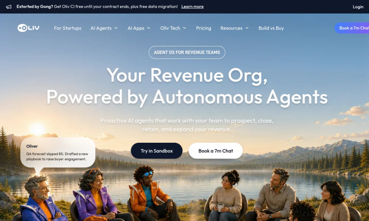 Screenshot of Oliv.ai website