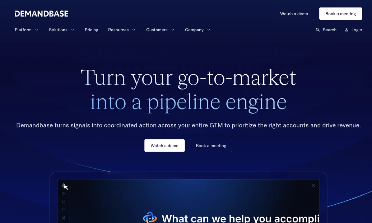 Screenshot of Demandbase website