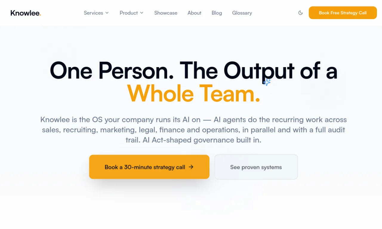 Screenshot of Knowlee website