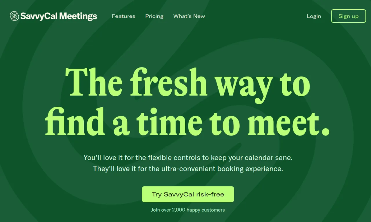 Screenshot of SavvyCal website