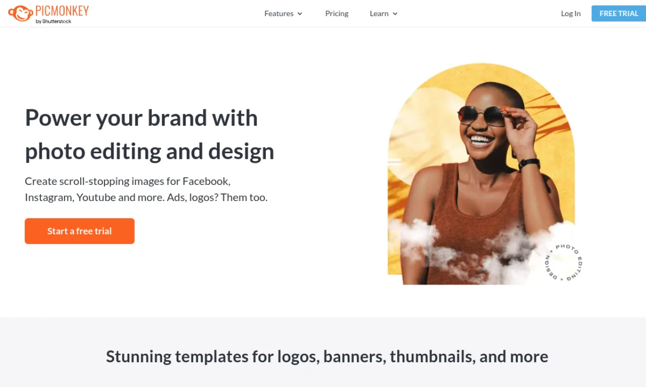 Screenshot of PicMonkey website