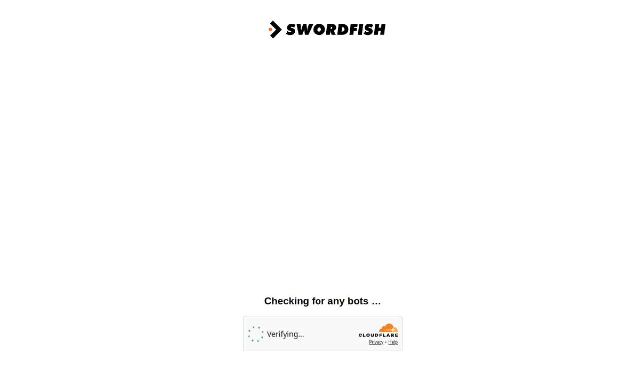Screenshot of Swordfish AI website