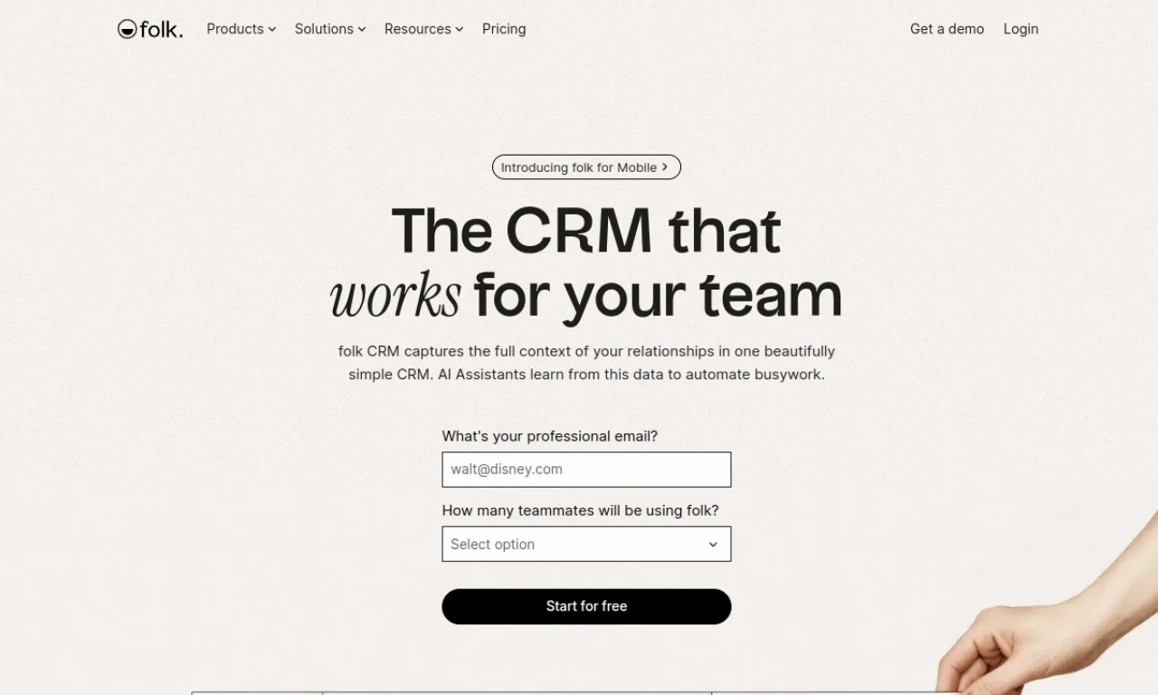 Screenshot of Folk + LinkedIn website