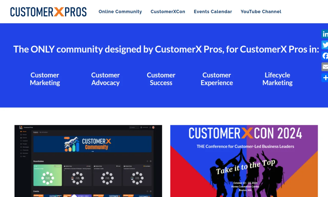 Screenshot of CustomerX / Cust website