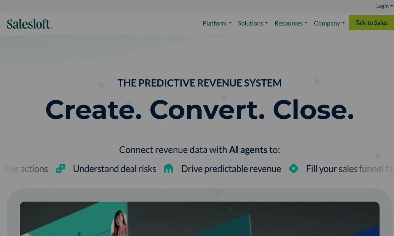Screenshot of PowerDialer (Salesloft) website