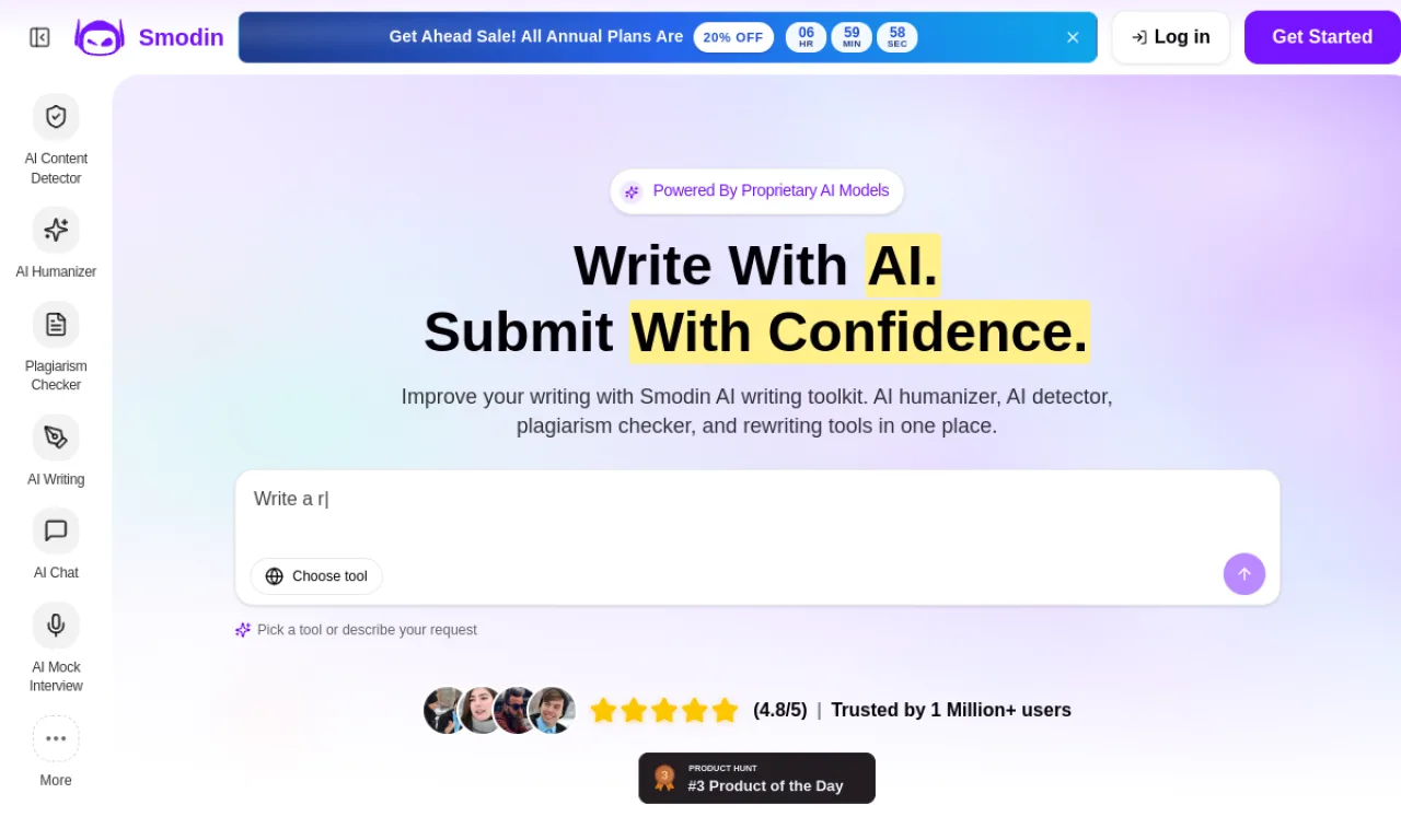 Screenshot of Smodin website