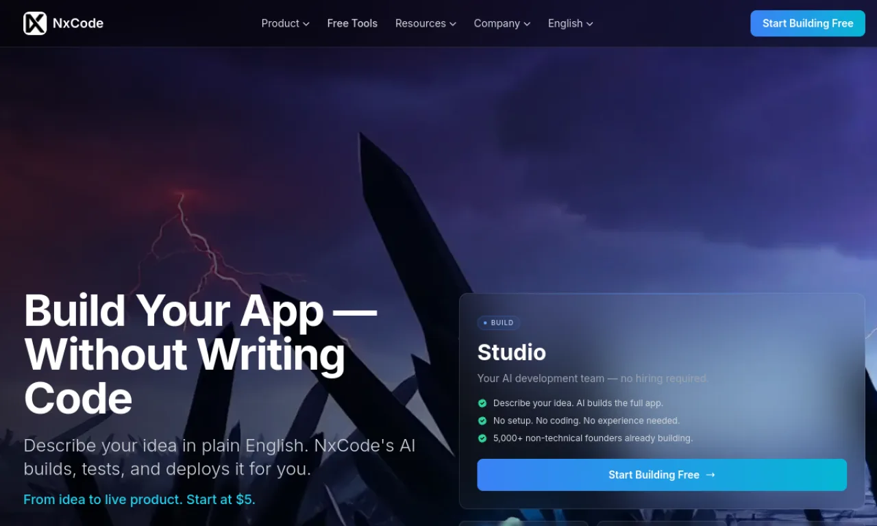 Screenshot of NxCode website