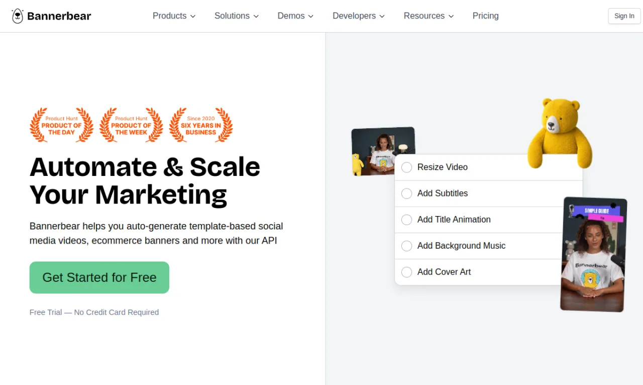 Screenshot of Relay.app / Bannerbear website
