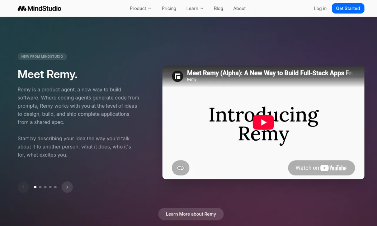 Screenshot of MindStudio website