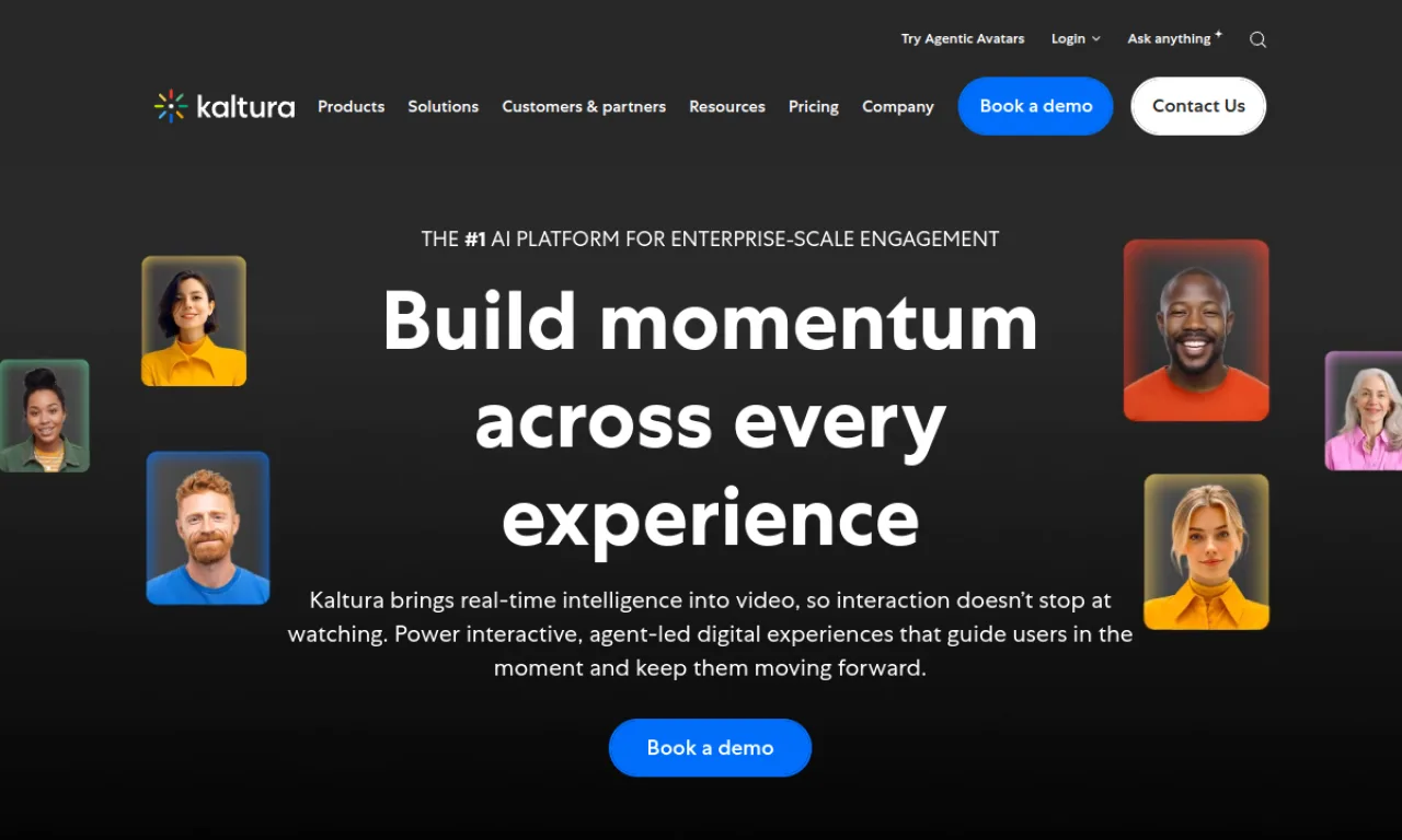 Screenshot of Kaltura Townhalls website