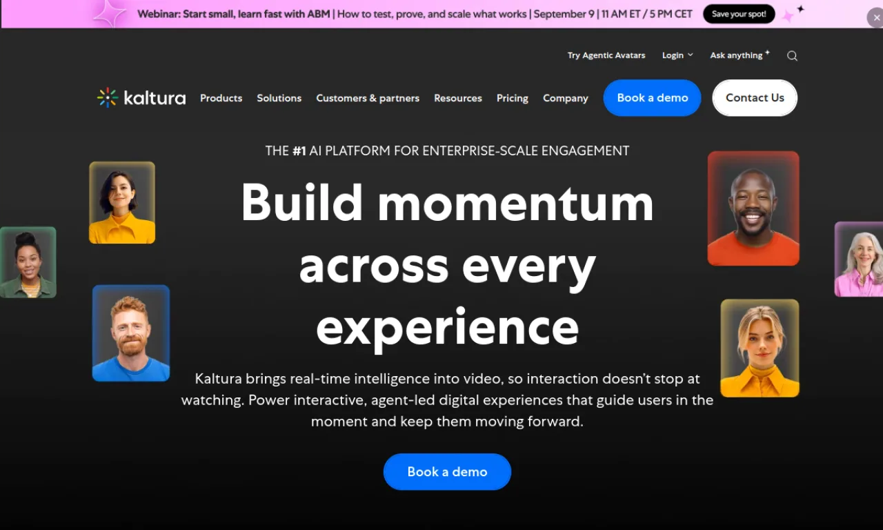 Screenshot of Kaltura Townhalls website