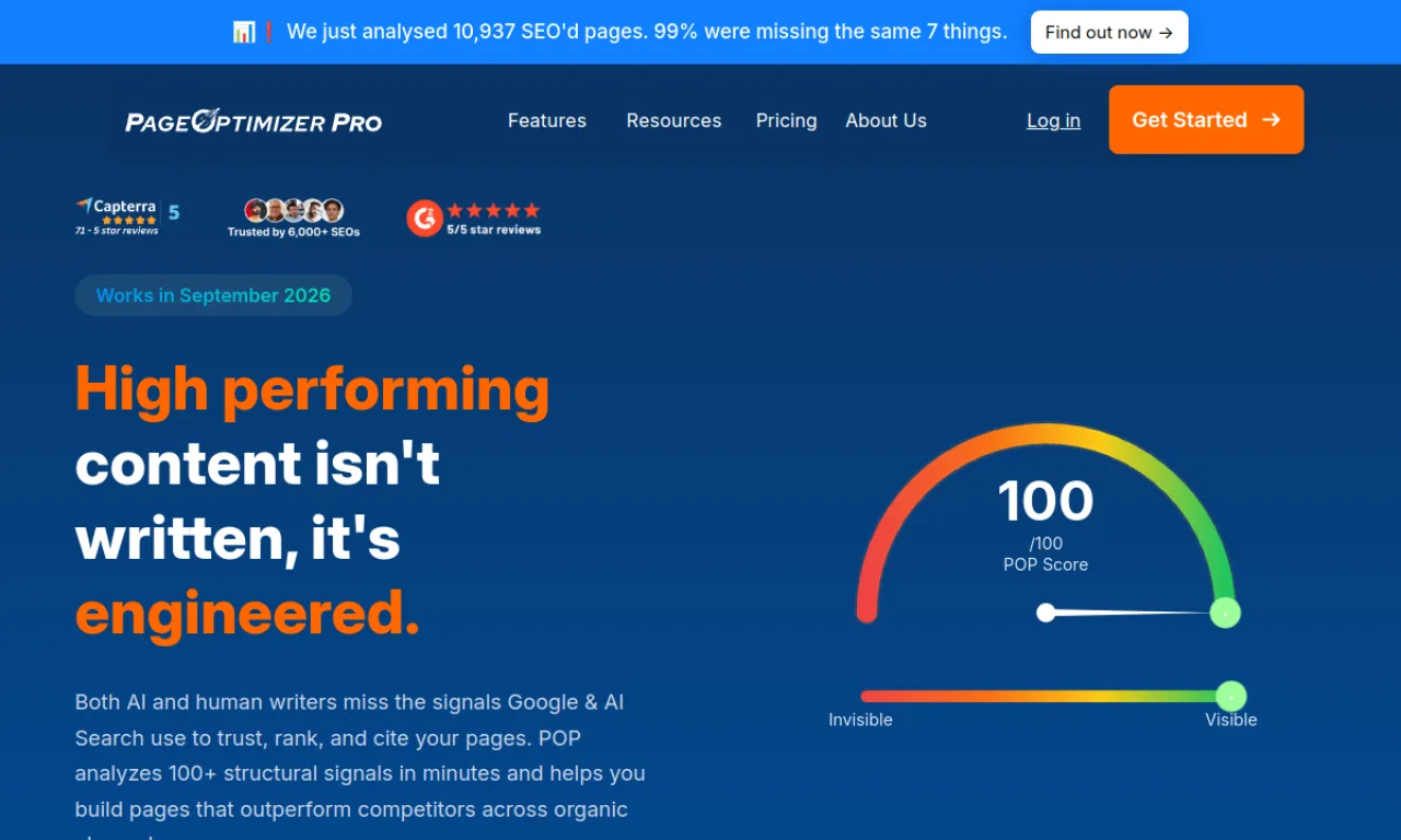 Screenshot of Page Optimizer Pro website