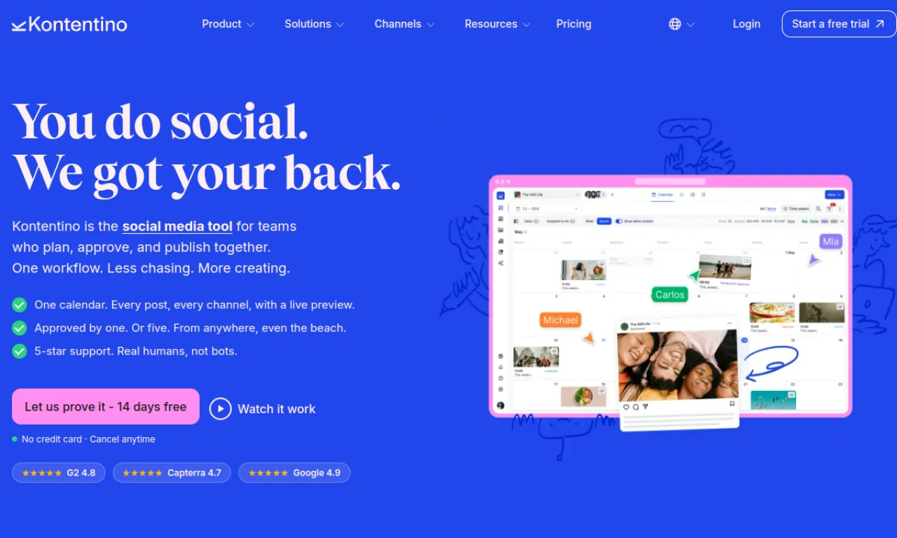 Screenshot of Kontentino website