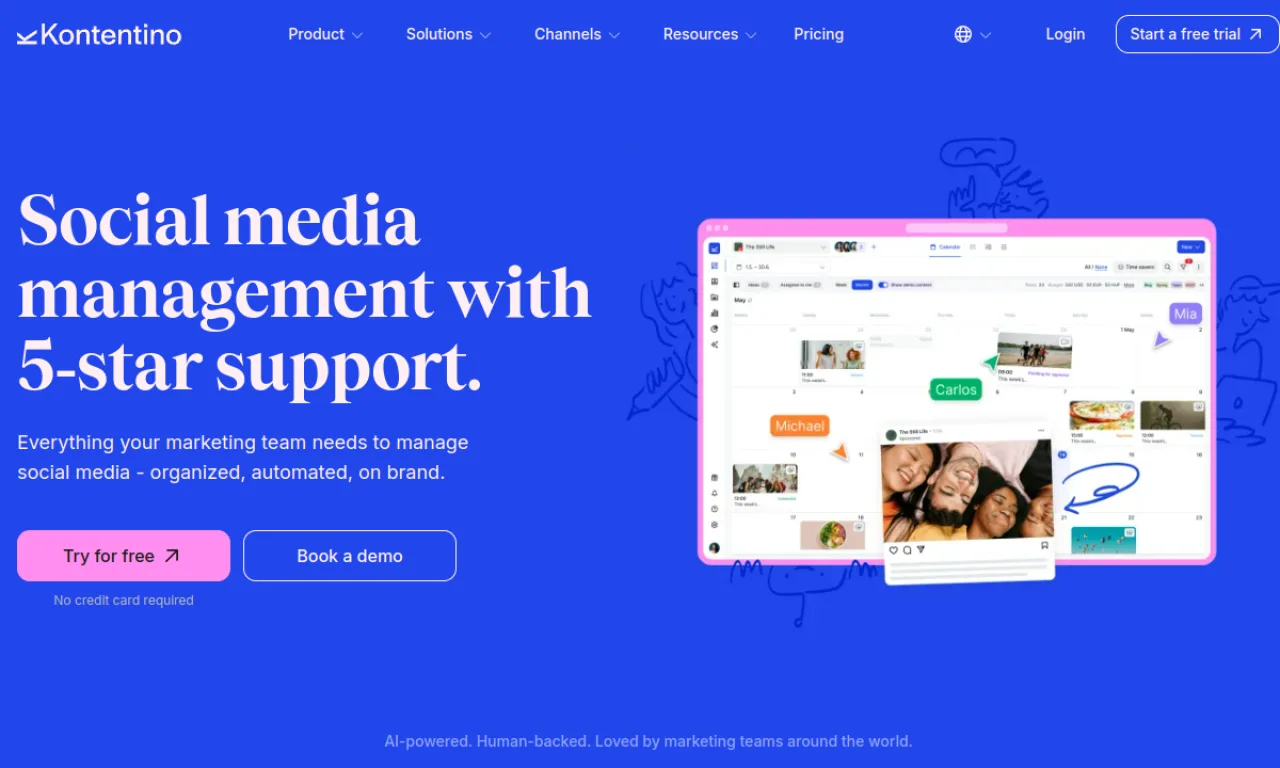Screenshot of Kontentino website