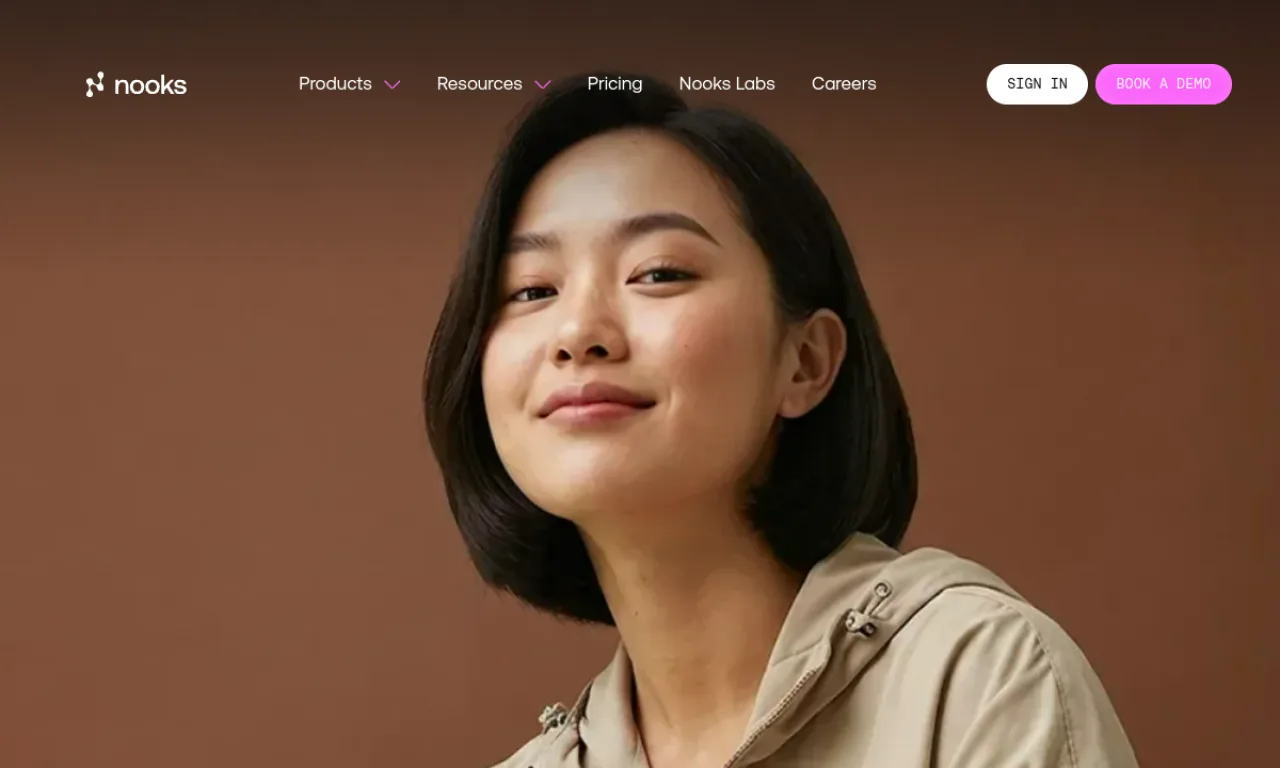 Screenshot of Nooks website