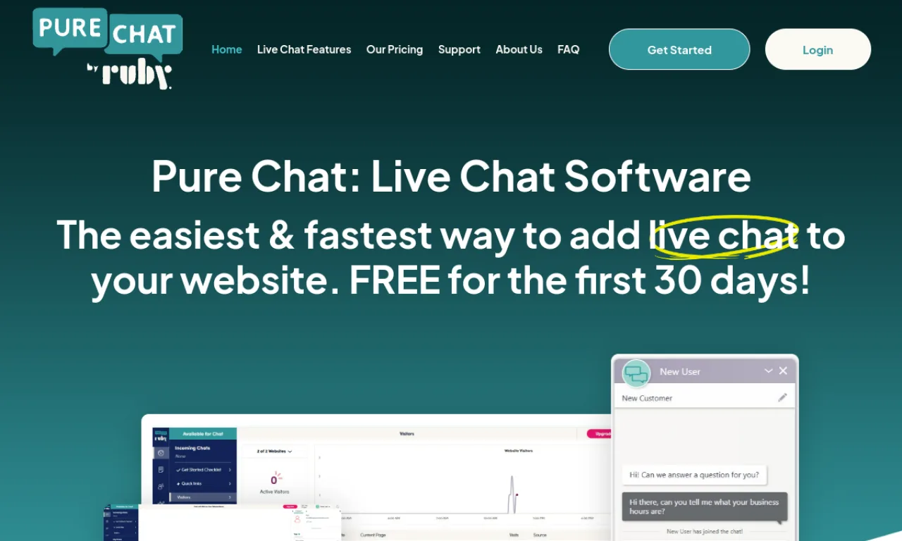 Screenshot of Pure Chat website