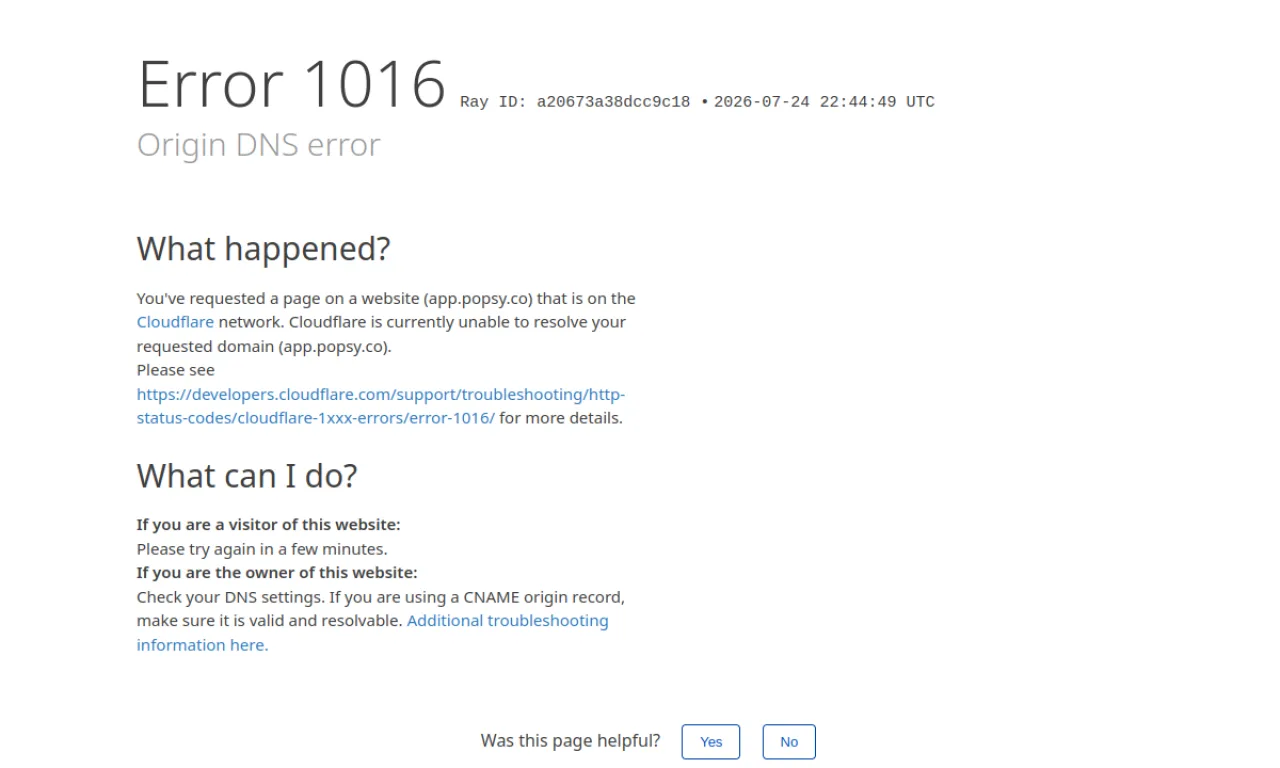 Screenshot of Popsy website
