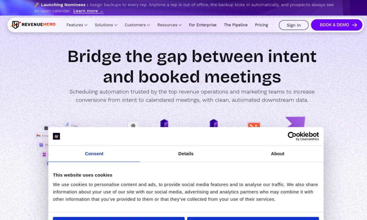 Screenshot of RevenueHero website