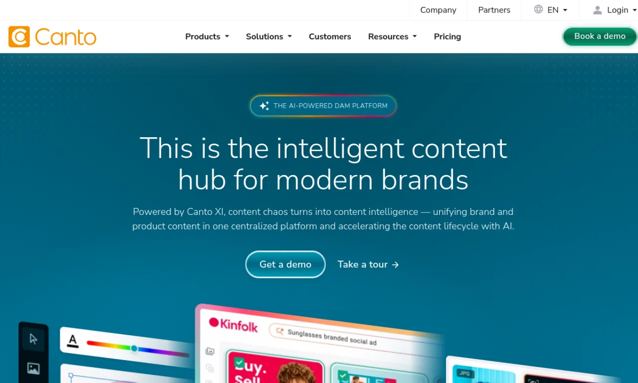 Screenshot of Canto website