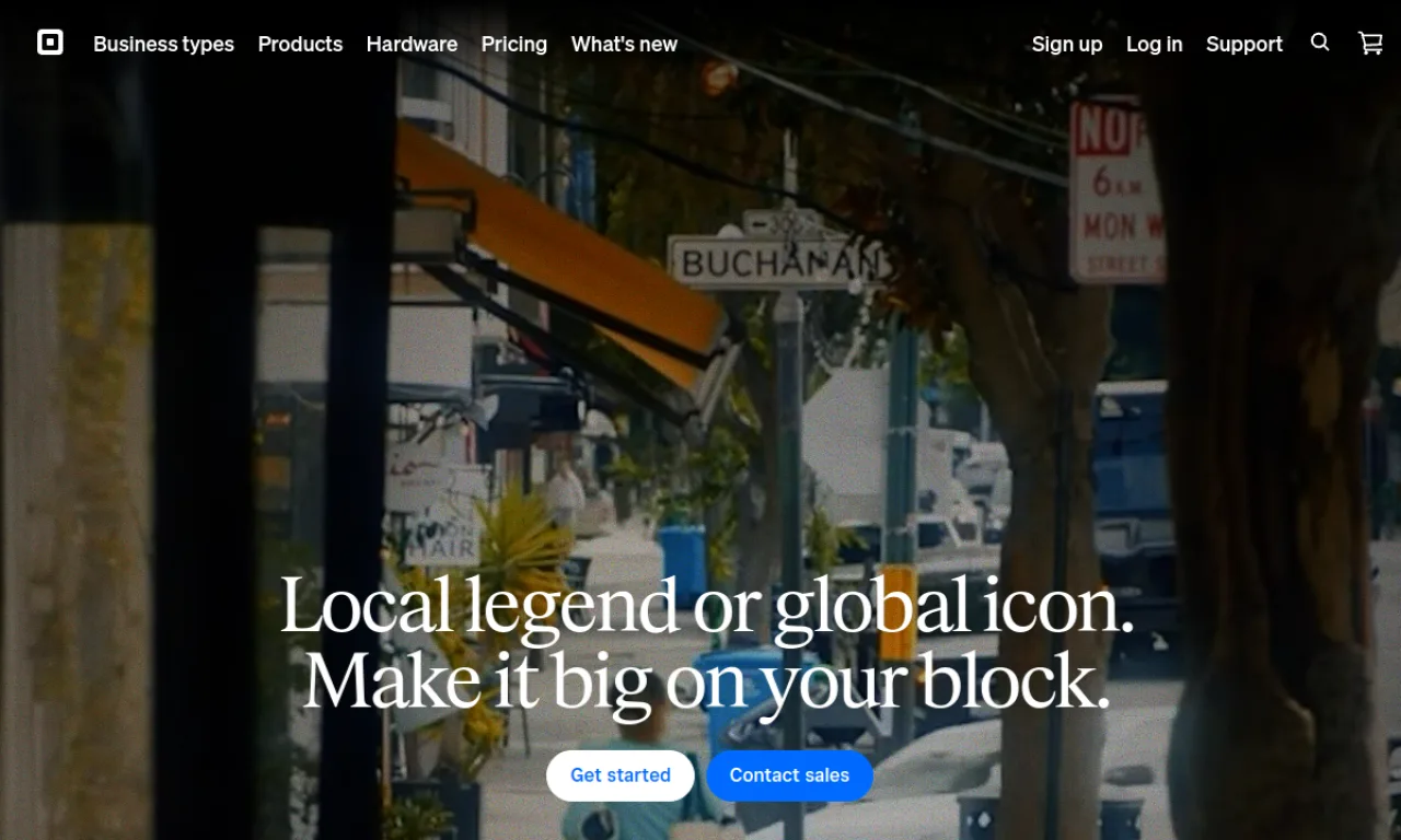 Screenshot of Square website